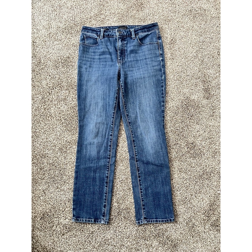 Talbots Women's 6P High Rise Straight Leg Jeans Dark Wash Denim Petite